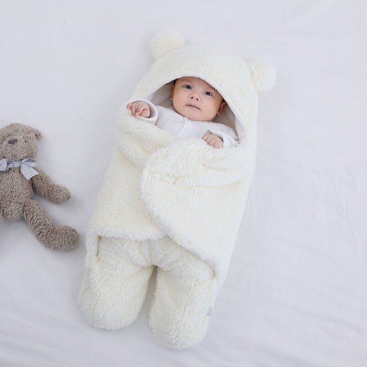 Baby Swaddle Blanket Fleece Lined 2-Leg Winter Sleep Sack
