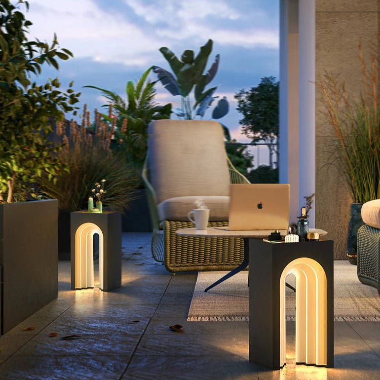 Arched Table Light Solar Outdoor, Dusk-to-Dawn