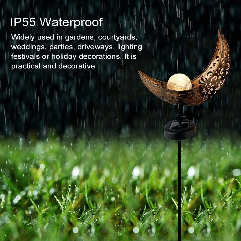 Half-Moon Light, Solar Outdoor, Ground Stake for Garden