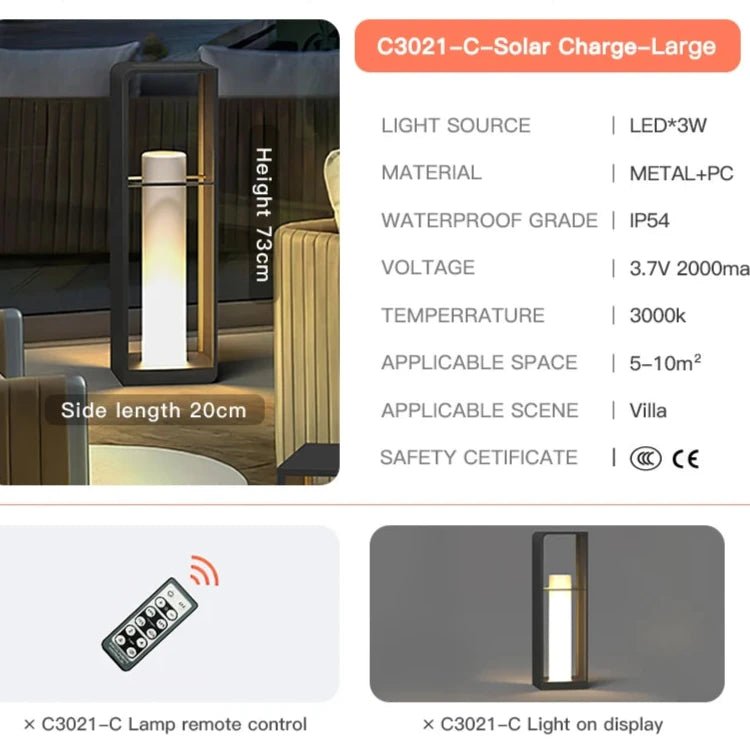 Solar Outdoor Pathway Light, Dusk to Dawn
