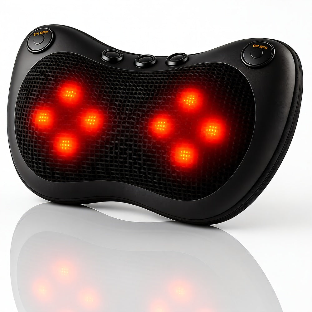 Electric Massage Pillow, Shiatsu Heated, 8-Point, Neck Back Shoulder Leg