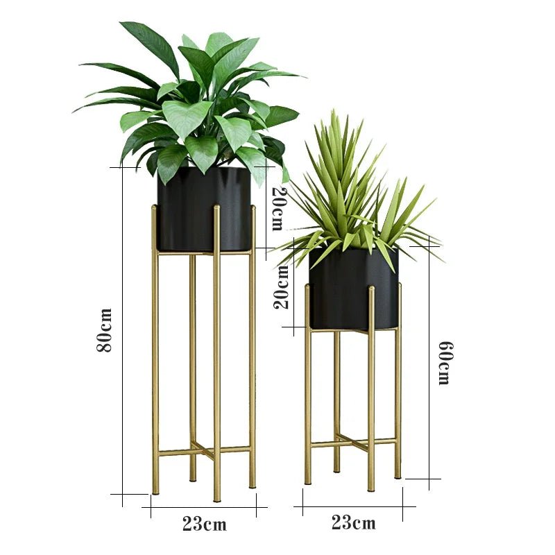 Metal Planters 2-Piece Set Iron Outdoor Indoor
