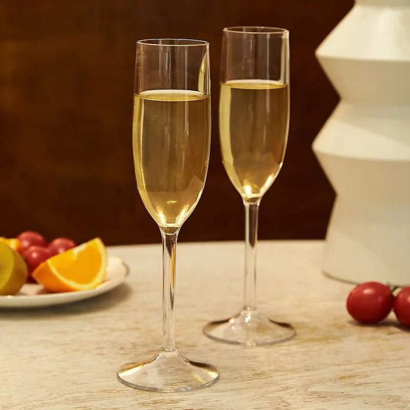 Champagne Flute Unbreakable Tritan Acrylic 4-Pc Set Outdoor