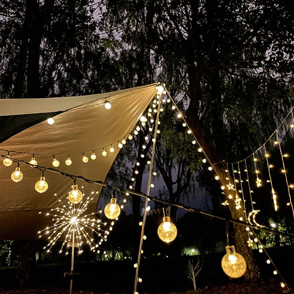 Solar Twinkle LED String Lights, 30ft, IP65, Outdoor