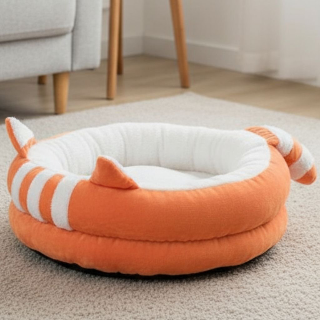 Rocco Round Plush Pet Bed, Orthopedic, Washable, Cat Dog