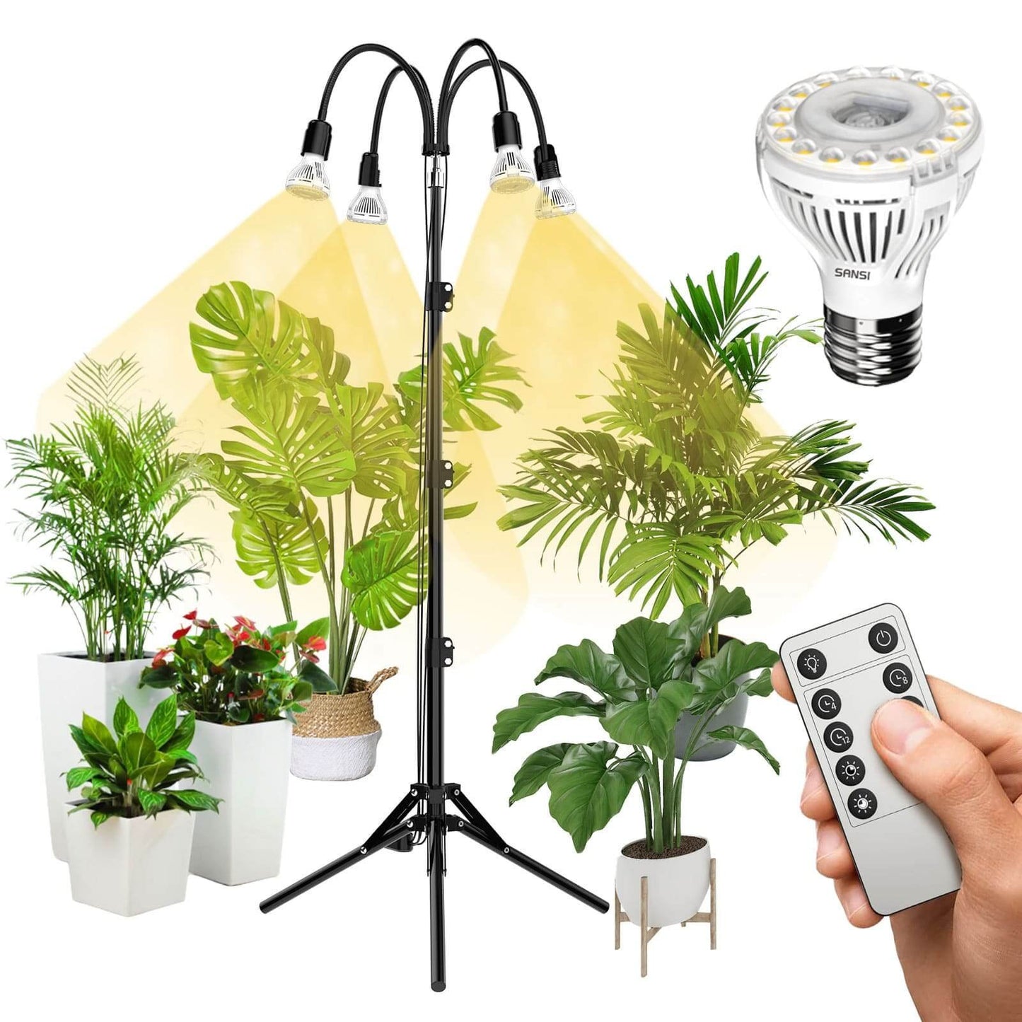 Grow Light, 40W, Remote Control, Adjustable, Tripod Stand Plant Light