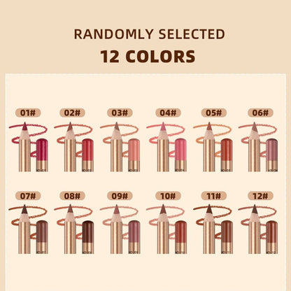 12 Color Lip Liner Pencil Set, Smudge-Proof & Waterproof, Long-Lasting Matte Finish