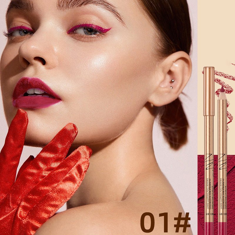 12 Color Lip Liner Pencil Set, Smudge-Proof & Waterproof, Long-Lasting Matte Finish