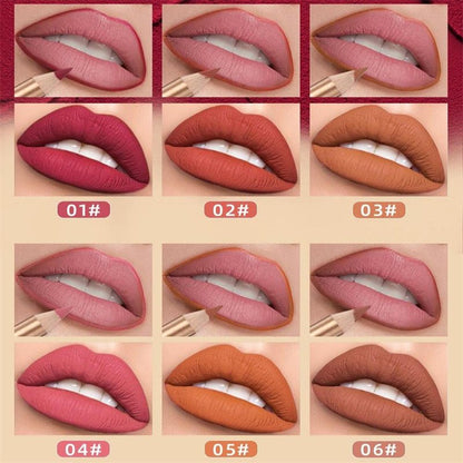 12 Color Lip Liner Pencil Set, Smudge-Proof & Waterproof, Long-Lasting Matte Finish