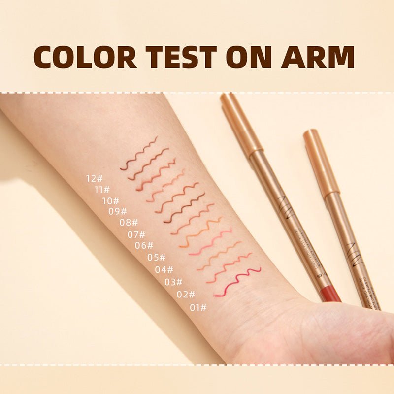 12 Color Lip Liner Pencil Set, Smudge-Proof & Waterproof, Long-Lasting Matte Finish