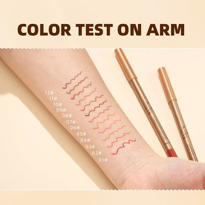 12 Color Lip Liner Pencil Set, Smudge-Proof & Waterproof, Long-Lasting Matte Finish