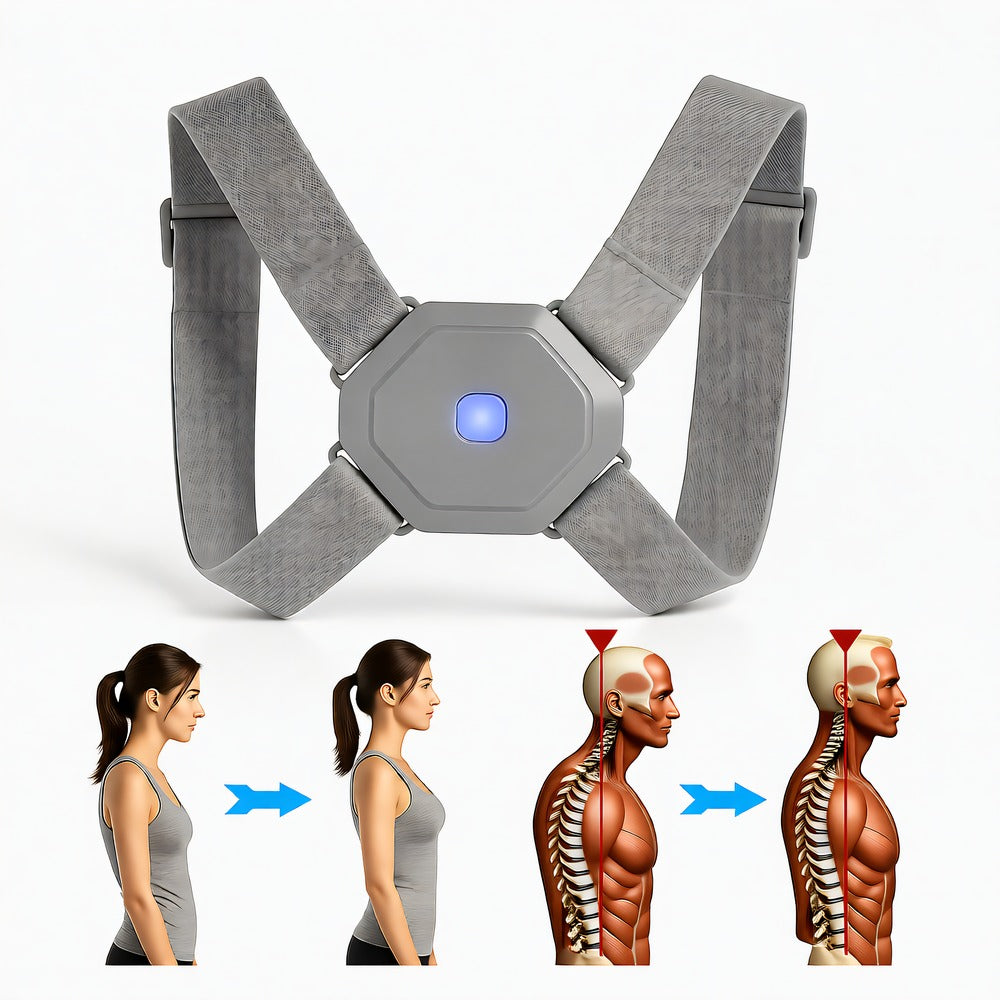 Electric Posture Corrector, Double-Strap, Nylon, Back Pain Relief