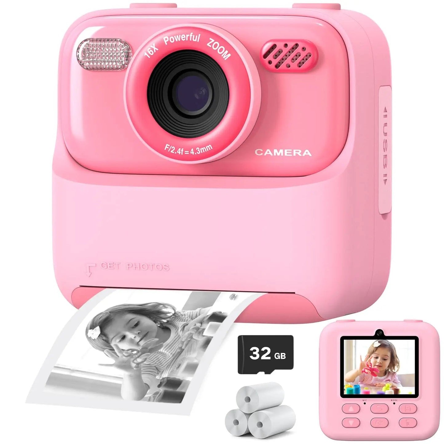 Instant Camera HD Selfie 32GB for Children