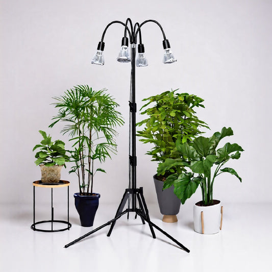 120W Multi-head Grow Light, Adjustable Tripod Stand, Indoor Plants