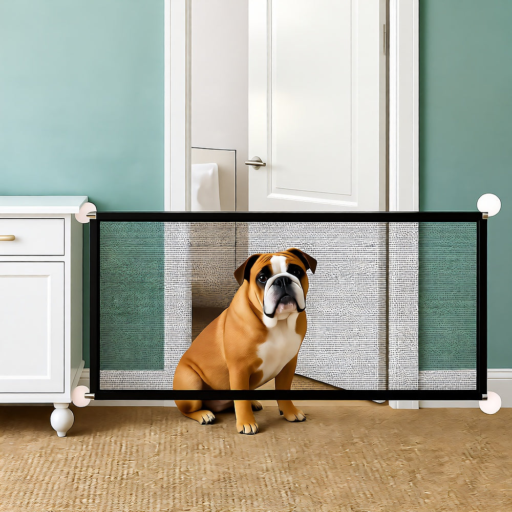 Mesh Safety Fence, Adjustable 180x72cm, Black, Pet & Baby Barrier