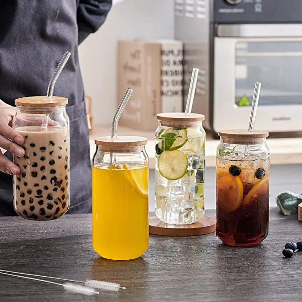 Bamboo To-Go Glass Borosilicate Bamboo Lid Coffee Tea Cup