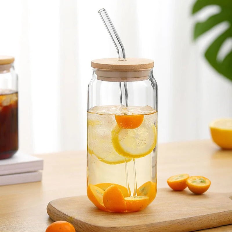 Bamboo To-Go Glass Borosilicate Bamboo Lid Coffee Tea Cup