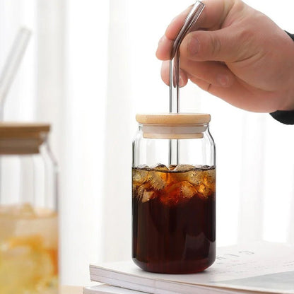 Bamboo To-Go Glass Borosilicate Bamboo Lid Coffee Tea Cup