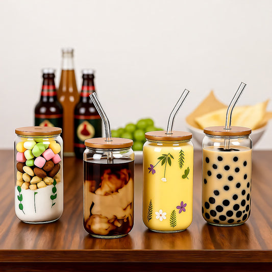 Bamboo To-Go Glass Borosilicate Bamboo Lid Coffee Tea Cup