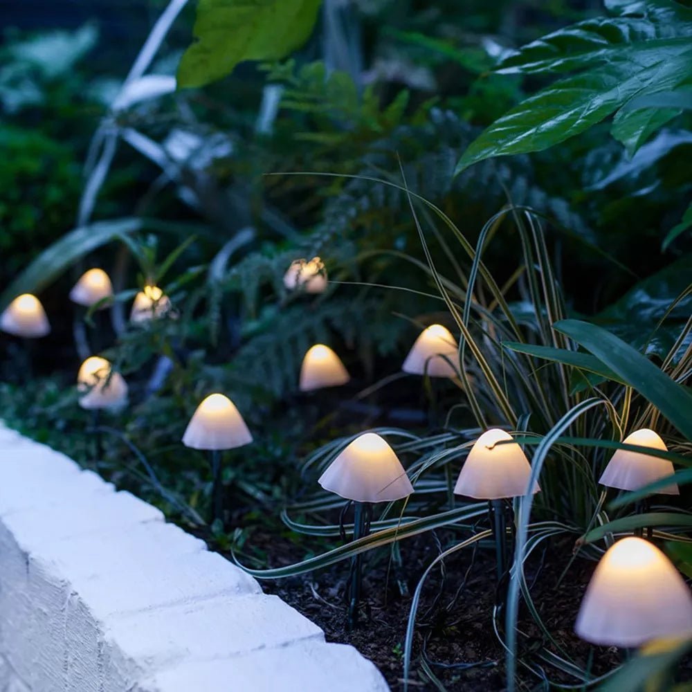 Solar Mushroom Lights, 10 LED, Waterproof, Ground Stake, Garden Lighting
