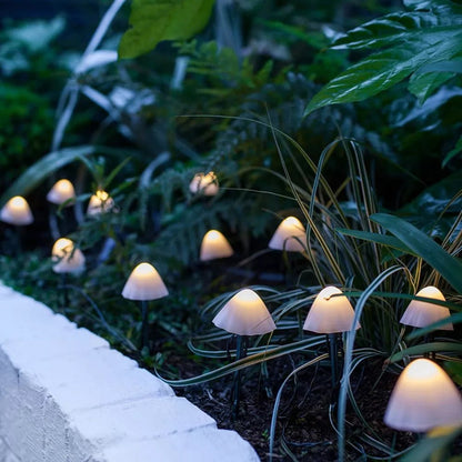 Solar Mushroom Lights, 10 LED, Waterproof, Ground Stake, Garden Lighting