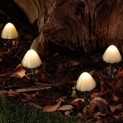 Solar Mushroom Lights, 10 LED, Waterproof, Ground Stake, Garden Lighting