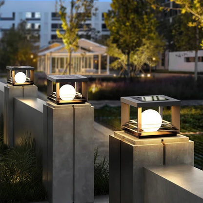 Solar Pillar Lamp LED Waterproof Dusk-to-Dawn Outdoor Garden Light