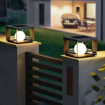 Solar Pillar Lamp LED Waterproof Dusk-to-Dawn Outdoor Garden Light