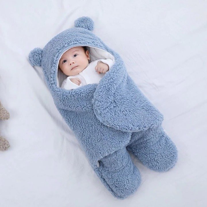 Baby Swaddle Blanket Fleece Lined 2-Leg Winter Sleep Sack