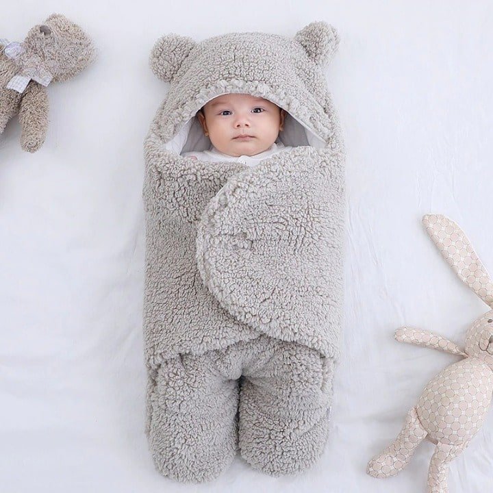 Baby Swaddle Blanket Fleece Lined 2-Leg Winter Sleep Sack