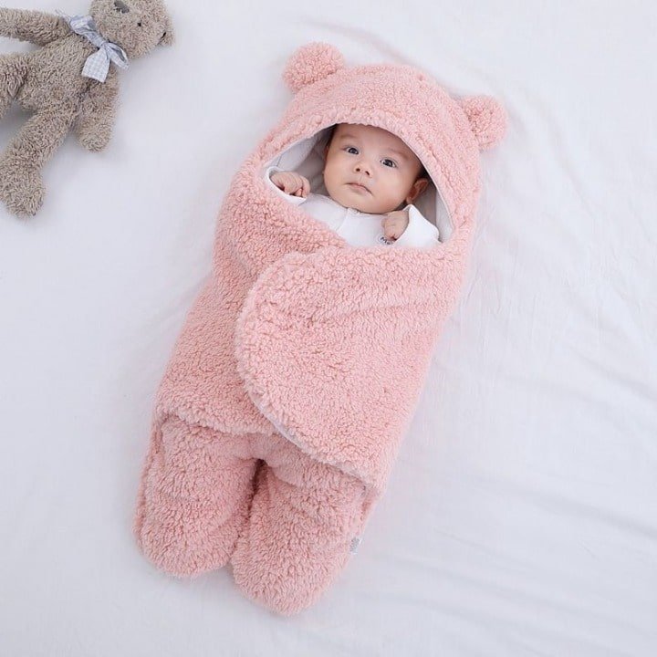 Baby Swaddle Blanket Fleece Lined 2-Leg Winter Sleep Sack