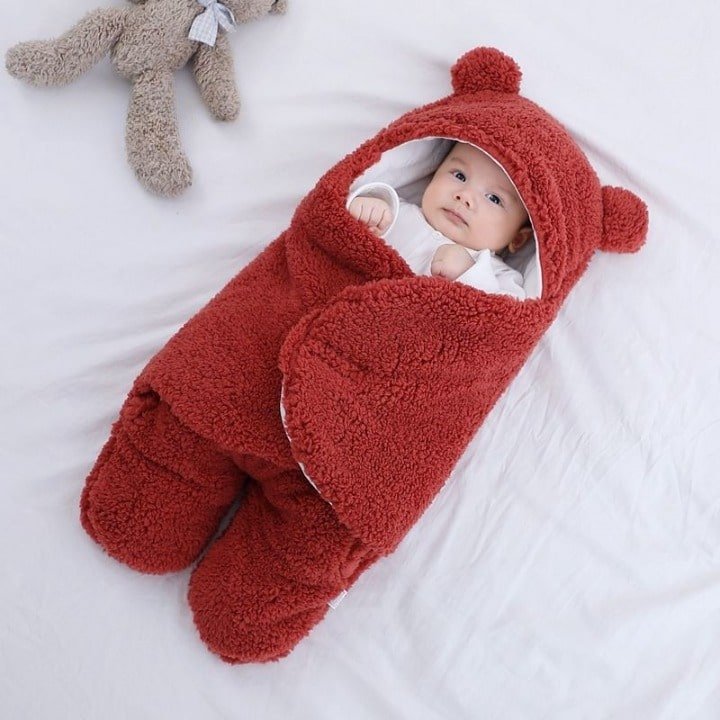 Baby Swaddle Blanket Fleece Lined 2-Leg Winter Sleep Sack