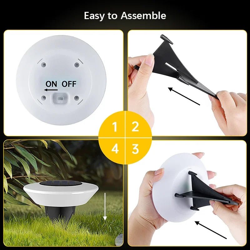 Solar Pathway Lights 4-Piece Wireless Outdoor