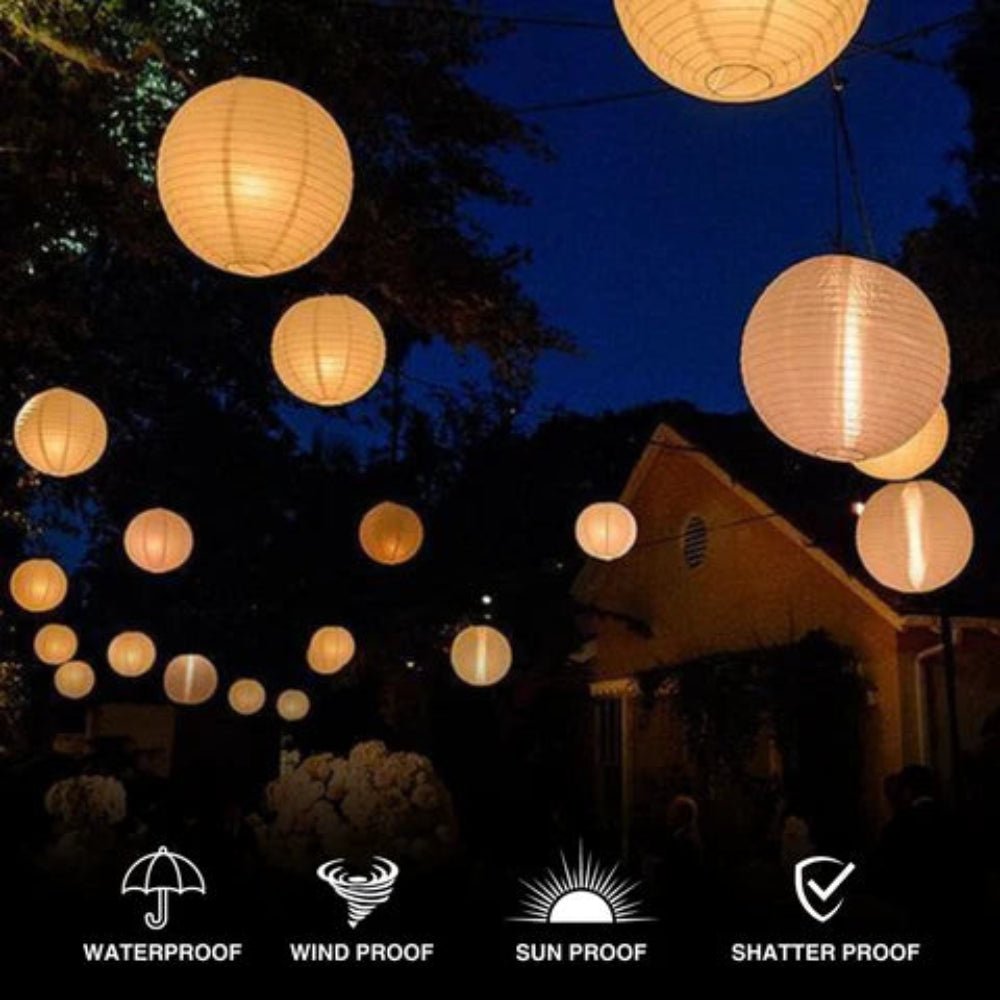 Solar Outdoor Lantern, IP55 Waterproof, Dusk-to-Dawn, 12in Warm White, Garden