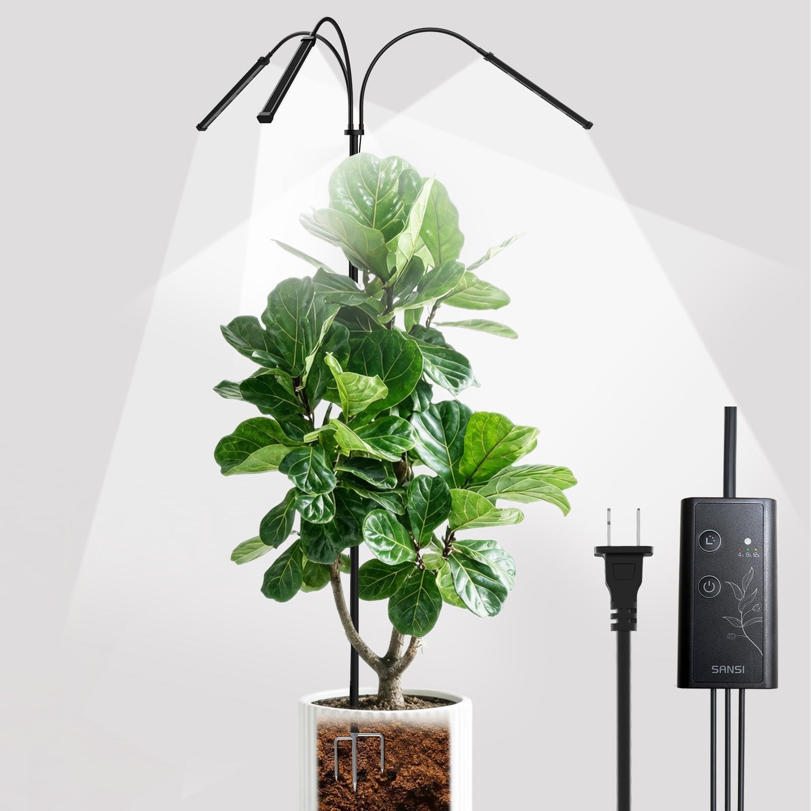 45W LED Grow Light with Ground Stake, Full Spectrum, Standing