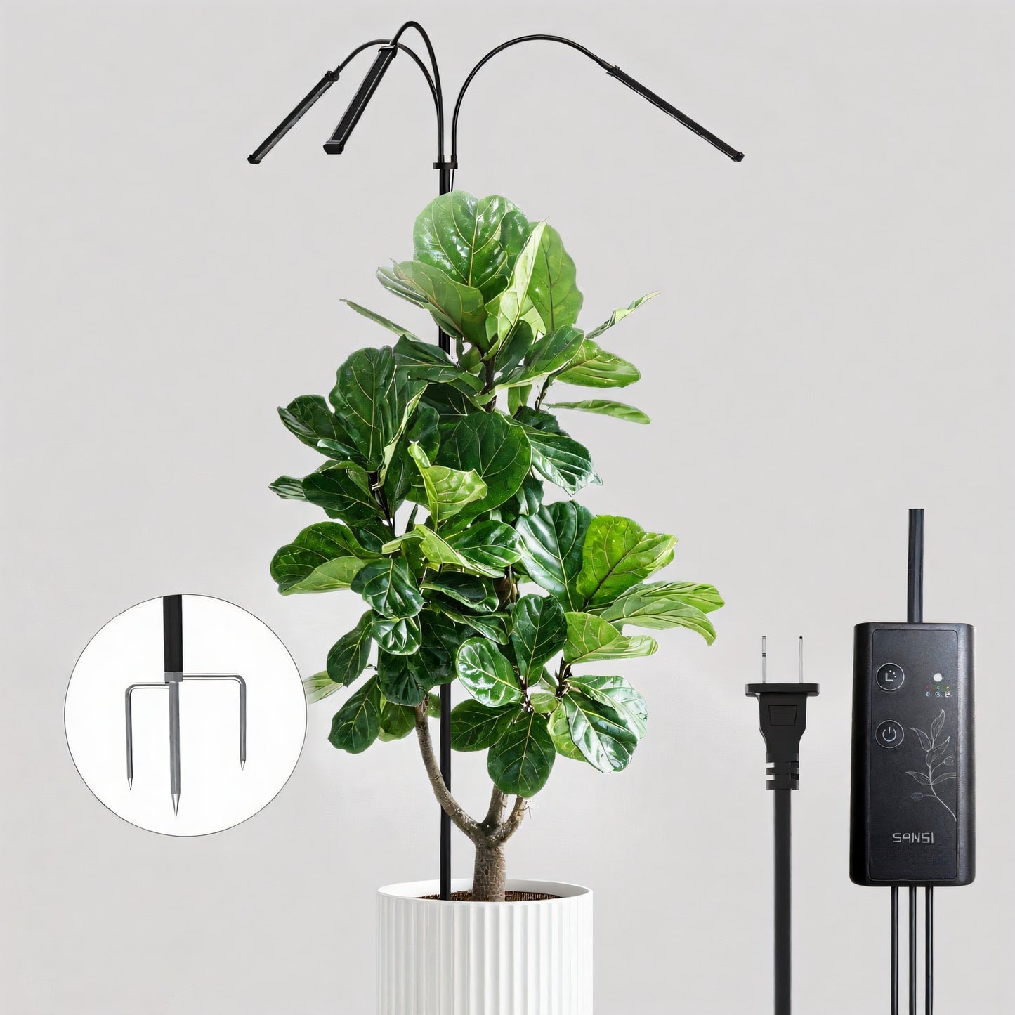 45W LED Grow Light with Ground Stake, Full Spectrum, Standing