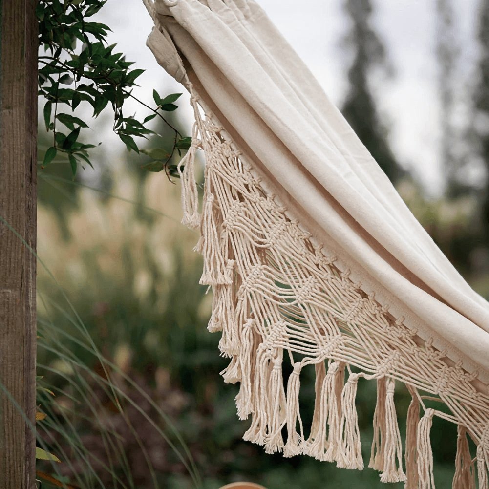 Macrame Hammock 2-Person Cotton Rope Outdoor