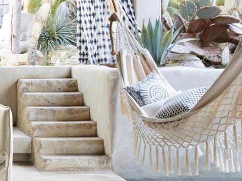 Macrame Hammock 2-Person Cotton Rope Outdoor