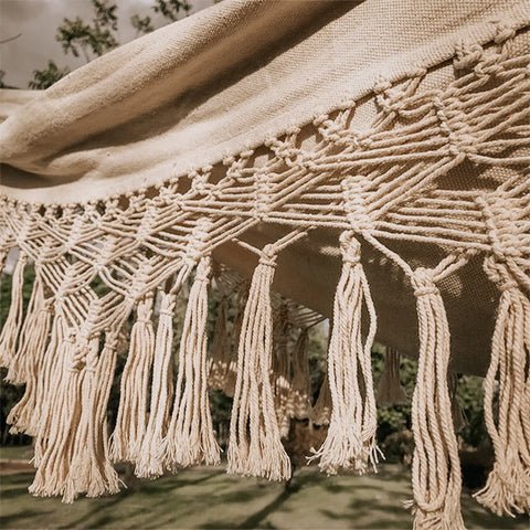 Macrame Hammock 2-Person Cotton Rope Outdoor
