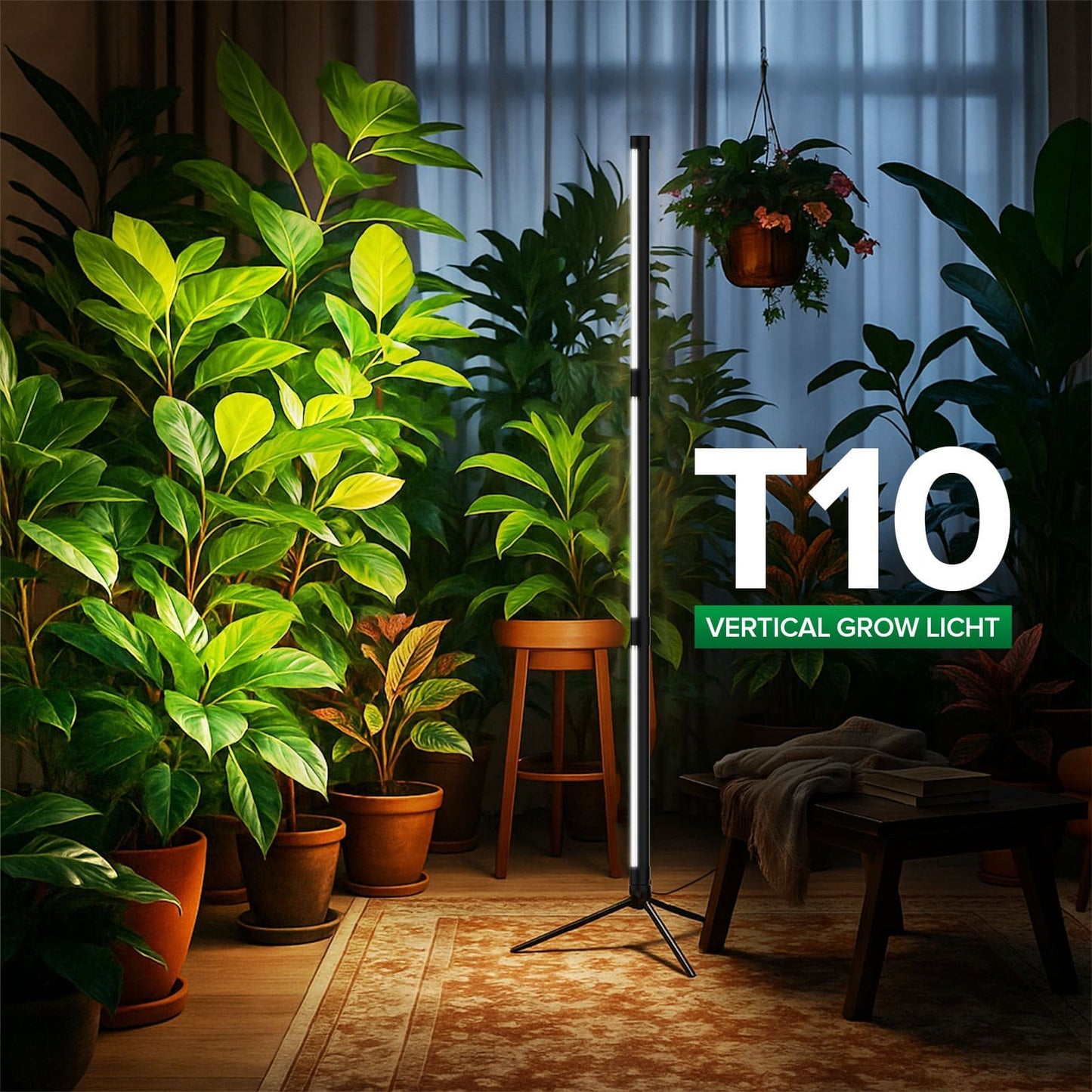 T10 LED Grow Light, 80W, Standing Plant