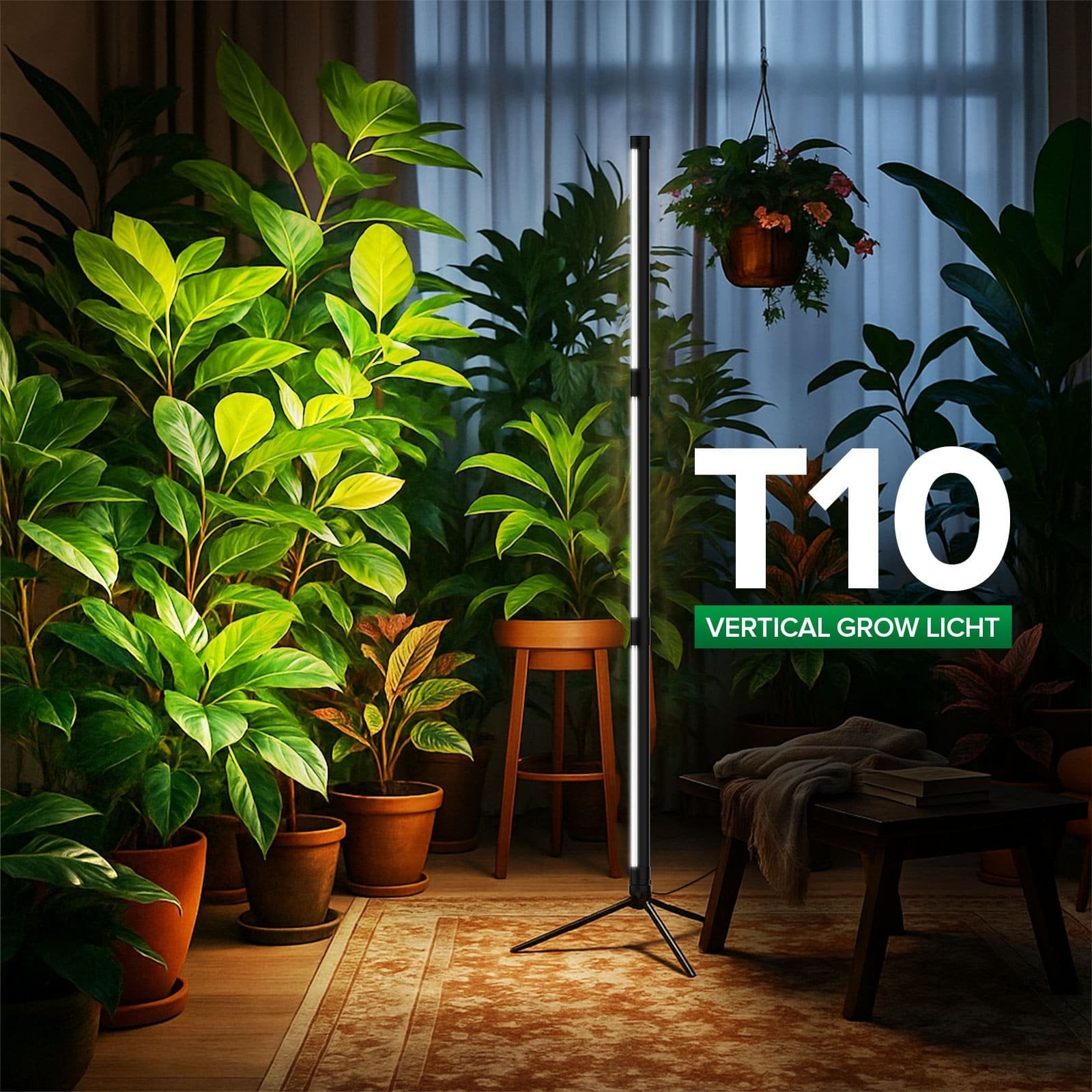 T10 LED Grow Light, 80W, Standing Plant