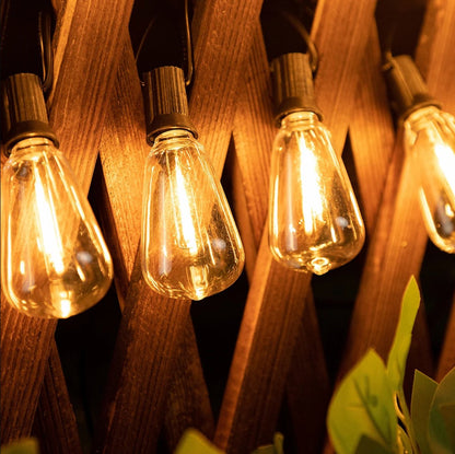 String Lights Shatterproof Waterproof 15-Bulb Electric Outdoor