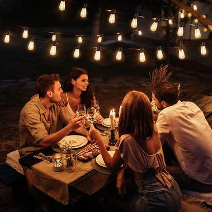 String Lights Shatterproof Waterproof 15-Bulb Electric Outdoor