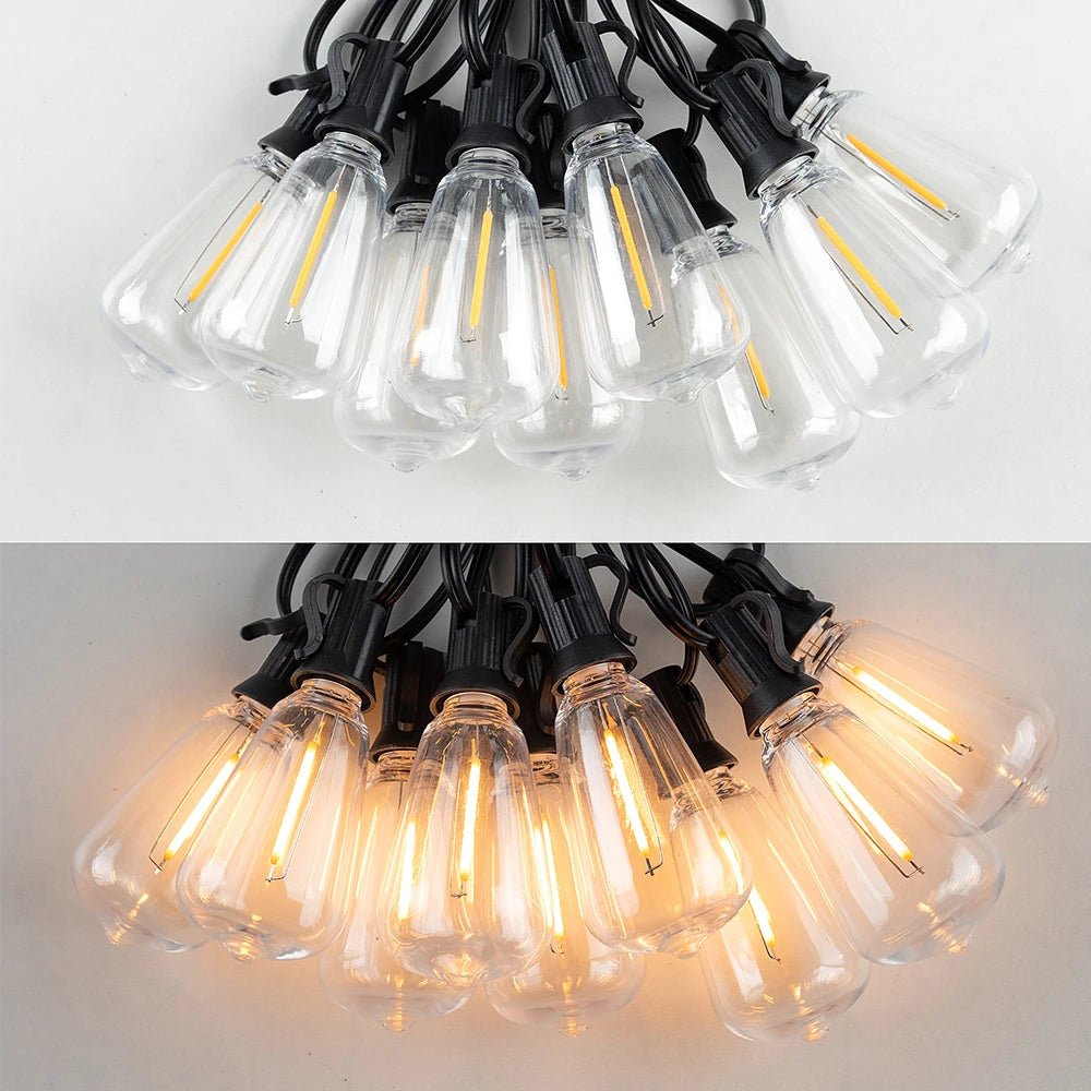 String Lights Shatterproof Waterproof 15-Bulb Electric Outdoor