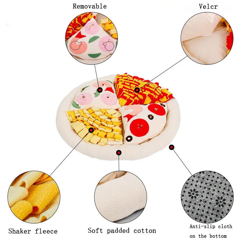 Pizza Mat Snuffle Toy, Fleece, Interactive Dog