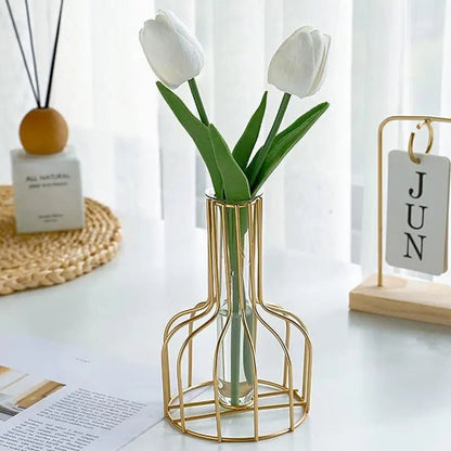Gold Cage Vase, 6in, Metal, Home Decor
