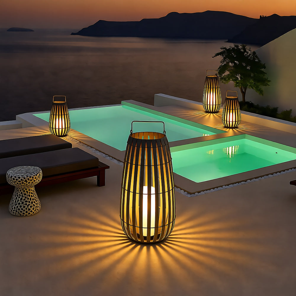 Garden Rattan Light, LED, USB, IP65 Outdoor