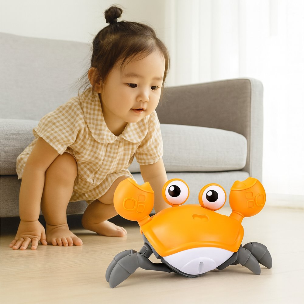 Baby Crab Interactive Musical Light-Up USB Rechargeable Crawling Toy