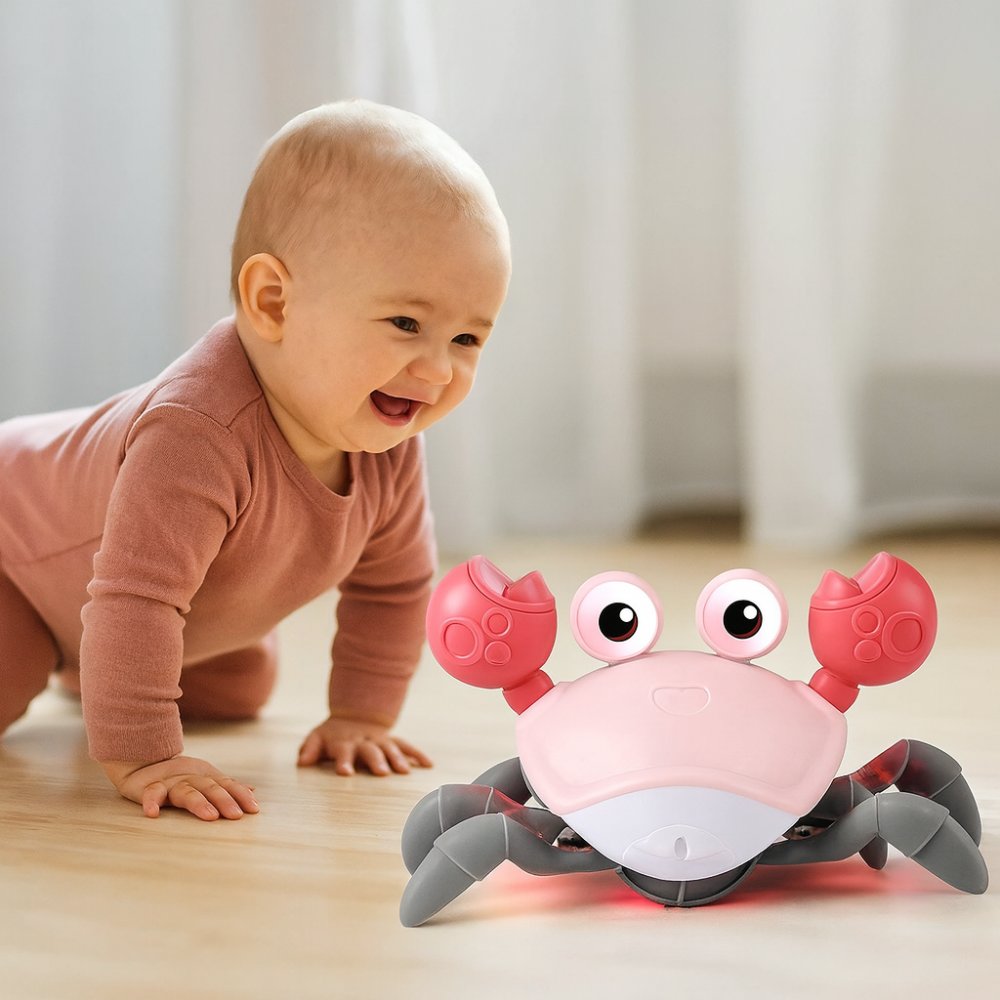 Baby Crab Interactive Musical Light-Up USB Rechargeable Crawling Toy