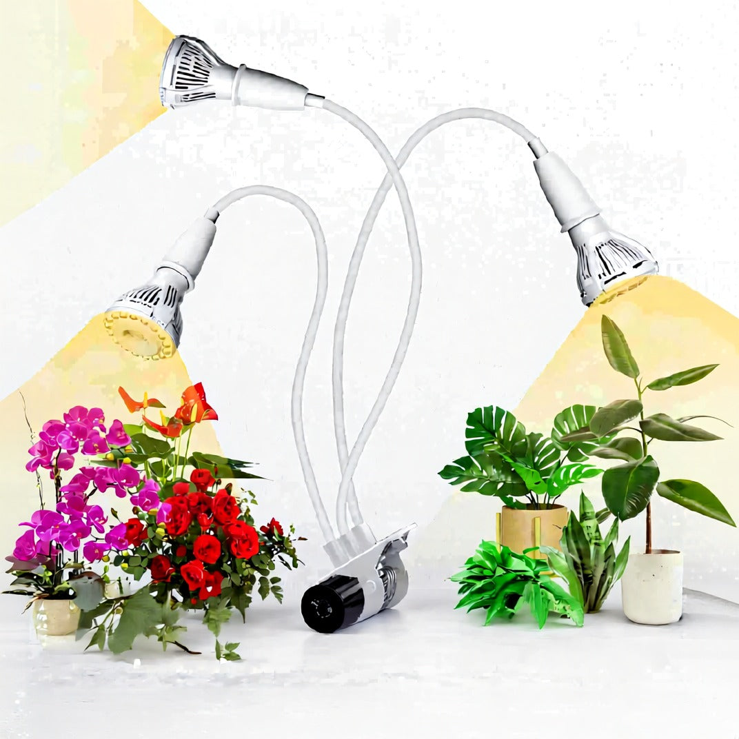 LED Grow Light, 30W Adjustable 3-Head Clip-on for Plants